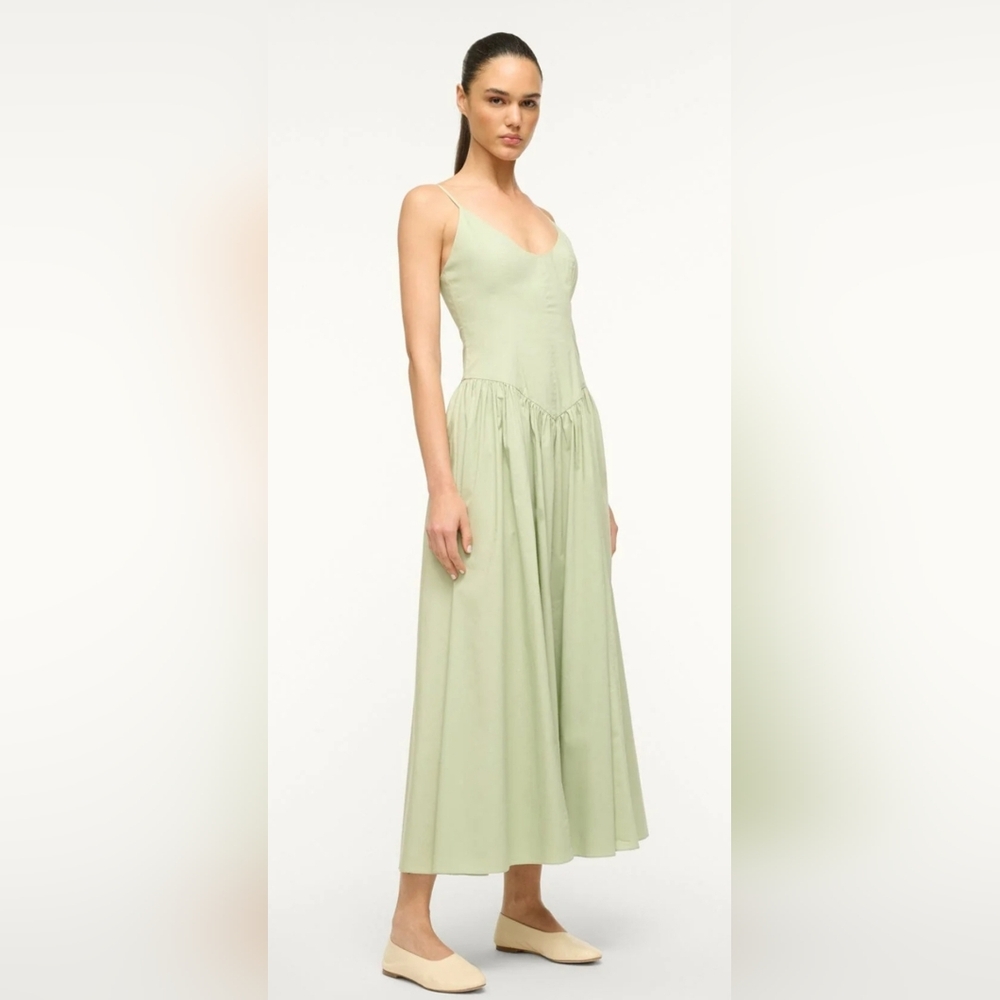 Staud SEALED! NWT! The Dena Dress in Pale Jade. Sz 10. R2S!!